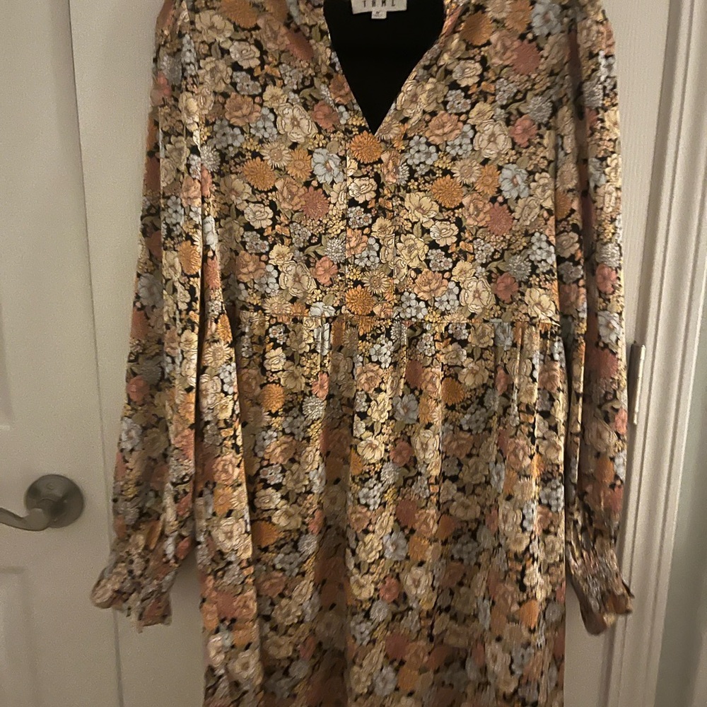 THML Multicolor Floral V-Neck Dress